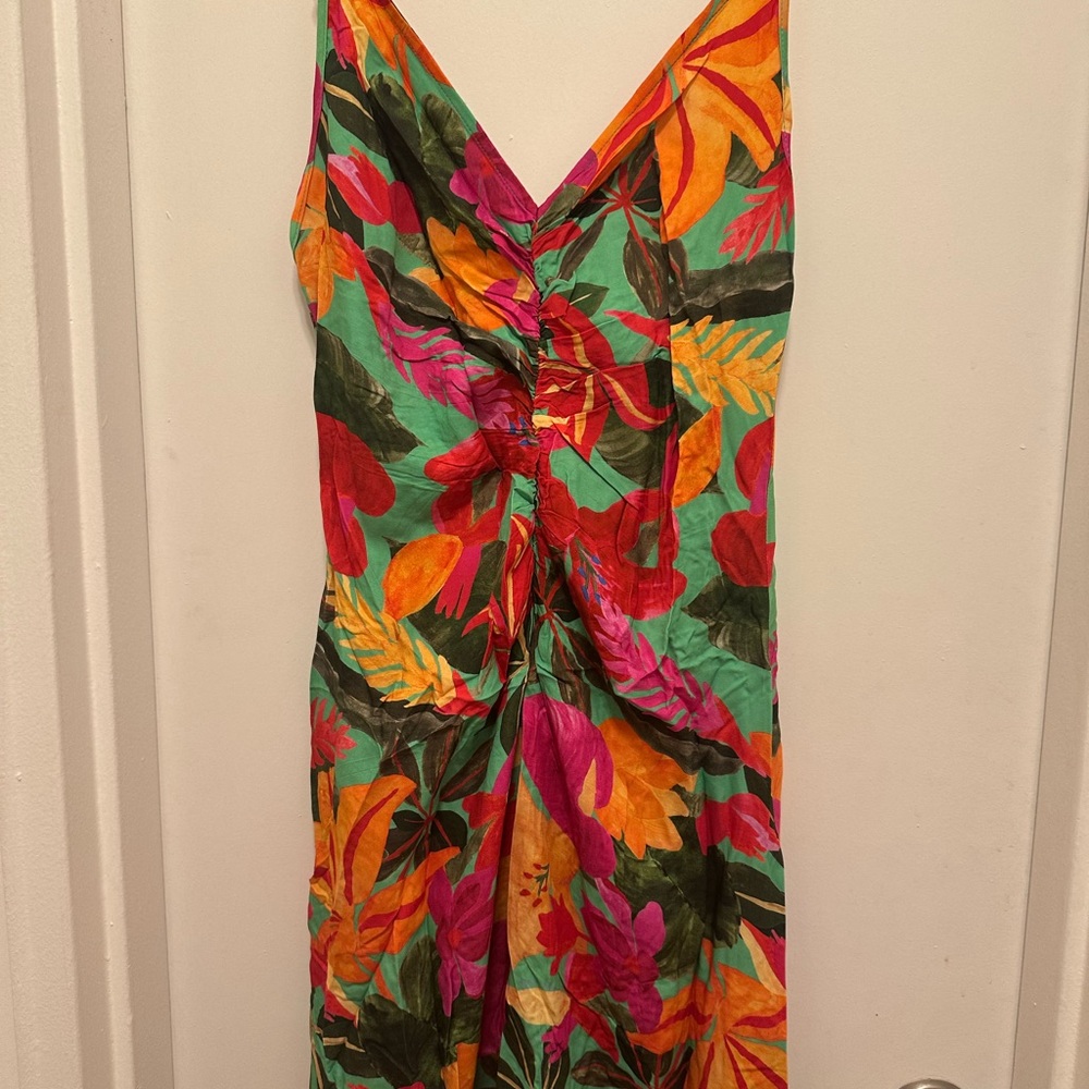 Farm Rio Tropical Floral V-Neck Dress